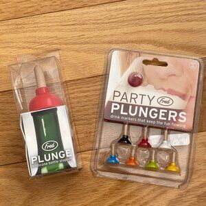 NEW Fred Party Plungers - Bottle Stopper & Drink Markers